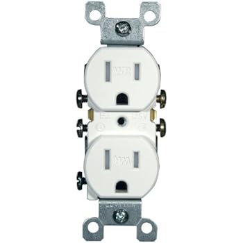 Leviton W5320-T0W 15 Amp, 125 Volt, Weather and Tamper Resistant, Duplex Receptacle, Grounding, Side and Quickwire, White