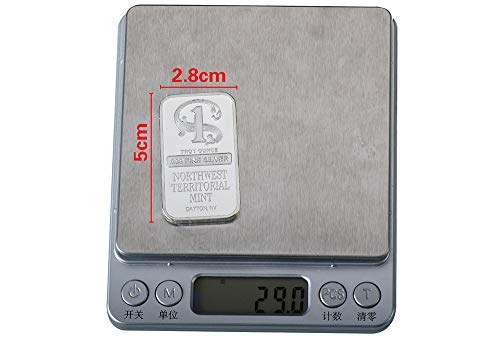 SW Silver Plated Metal Bar Northwest Mint Art Crafts Bullion Bar,One Dollar Silver Plated Bars Metal Crafts with Plastic Case Metal Bars Unique Gift