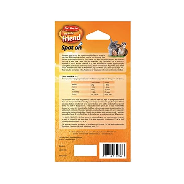 Bob Martin | Spot On Flea Treatment for Small Pets (Rabbits, Hamsters & Guinea Pigs ) |Protection Against Fleas, Ticks…