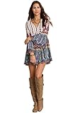 Umgee Women's Boho Hippie Style Dress Tunic in Regular and Plus