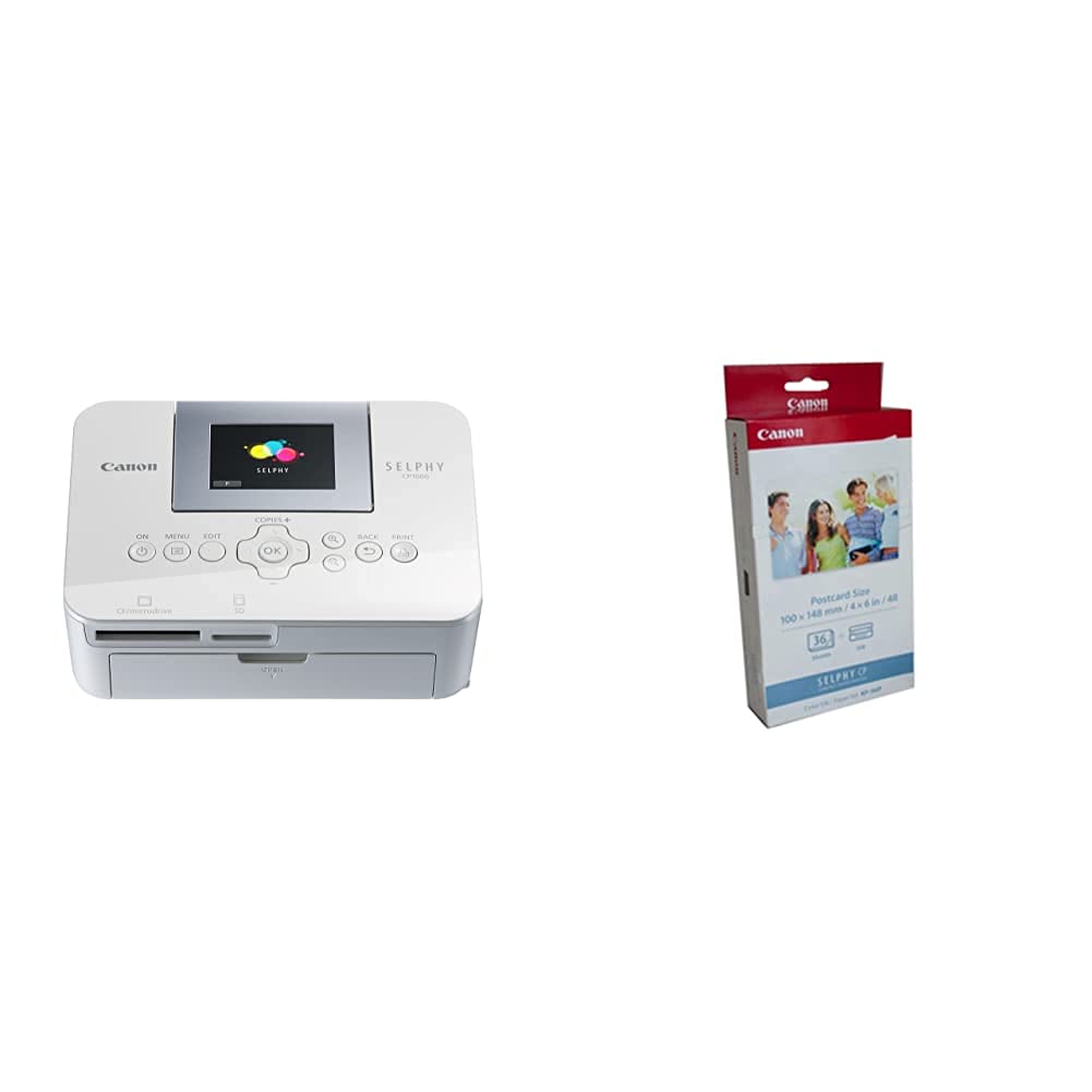 Canon SELPHY CP1000 Photo Printer & KP-36IP SELPHY Colour Inkjet Cartridge and Papers CO04703