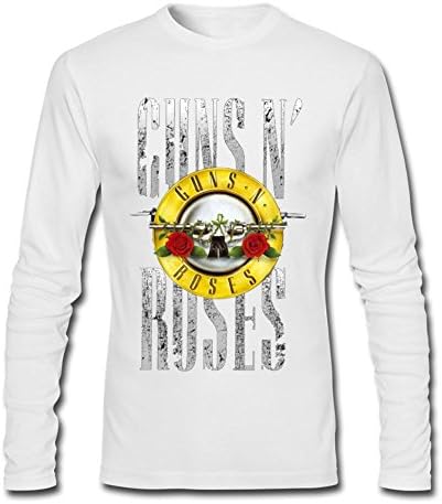 UNNIK Men's American Hard Rck Band Guns N Roses Long Sleeve T-shirt White XL