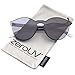 zeroUV One Piece PC Lens Rimless Ultra-Bold Colorful Mono Block Sunglasses 60mm (Smoke)