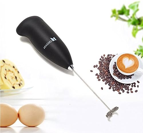 Electric Milk Frother Stainless Steel Handheld Battery Operated Milk Frother Coffee Maker Hot Chocolate Latte Coffee Milk Foamer