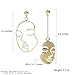Geometric Human Face Ethnic Earrings Skull Head Earrings for Women Gold Tone Vintage Accessories