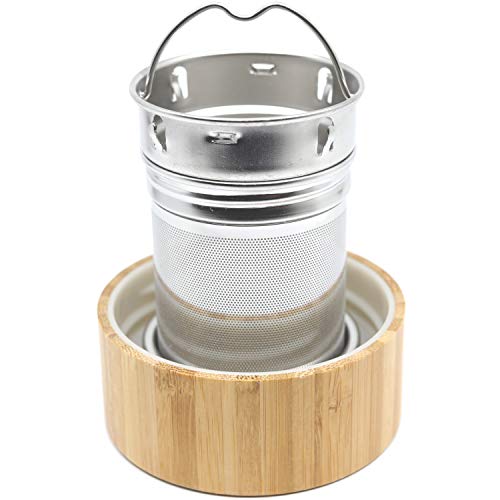 amapodo Teeflasche aus Glas mit Sieb - 400ml Tee Flasche Teekanne to go - Trinkflasche doppelwandig aus Borosilikatglas – Bild 5