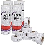 Perco Best by 1 Line Labels - 4 Sleeves, 32,000 Best by Labels for Perco 1 Line Date Guns - Bonus Ink Rolls