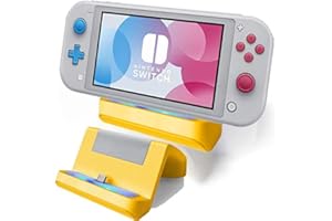 TNE - Switch Lite Charger Stand | Mini Charging Display Dock Station Holder Accessories with USB Type C Port for Nintendo Switch/Switch Lite 2019 Portable Gaming System (Yellow)