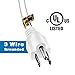 K KASONIC - 100-Feet 3 Outlet Extension Cord, UL Listed, 16/3 SJTW 3-Wire Grounded, 10 Amp 125 V 1625 Watts, Multi-Outlet Indoor/Outdoor Use, White