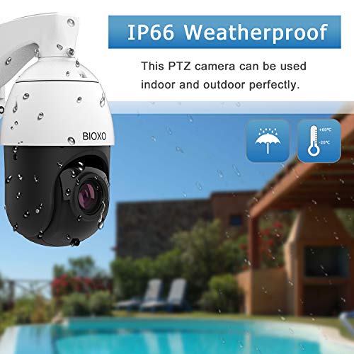 PoE Camera, Bioxo 30X Zoom Auto Tracking POE+ IP Camera, High Speed 492ft Night Vision Camera