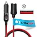 [UL Wire]Chanzon Pure Copper 6Ft Cigarette Lighter Extension Cord 12V 16AWG Heavy Duty Cable Fused Auto DC Power Plug 12 24 Volt for Car Tire Inflator Cleaner Male Female Socket Adapter primary