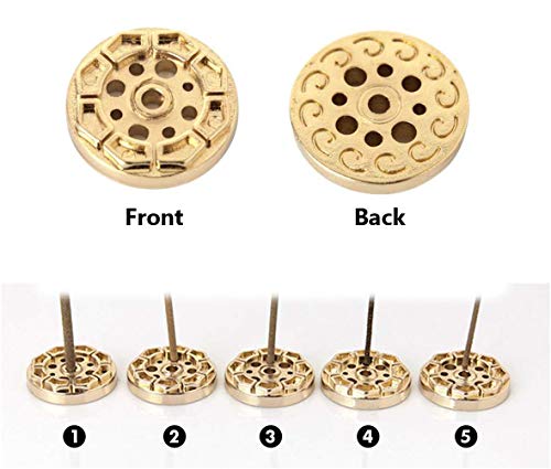 DK177 Incense Sticks Holder Brass Inscent Coil Burner Copper Cone Dish Plate Stand Multihole Calabash Shaped Ash Catcher Set of 4, Sakura Shape