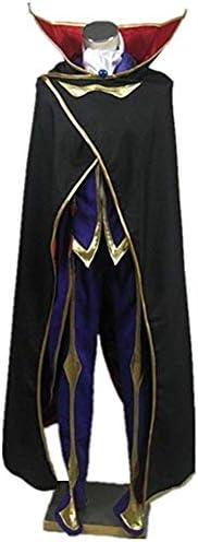 Full Set Japanese Anime Code Geass Cosplay Zero Lelouch Costumes Suit Includes Gloves (Male S)