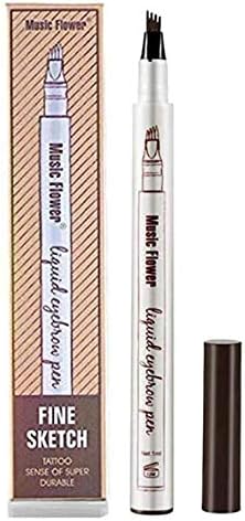 Eyebrow Tattoo Pen - Eaff Microblading Eyebrow Pencil with a Micro-Fork Tip Applicator Creates Natural Looking Brows Effortlessly and Stays on All Day (Brown)