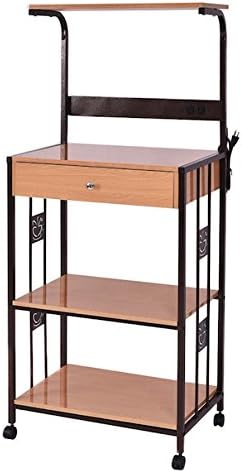 Amazon Com 3 Layer Design 59 Portable Wooden Kitchen Microwave