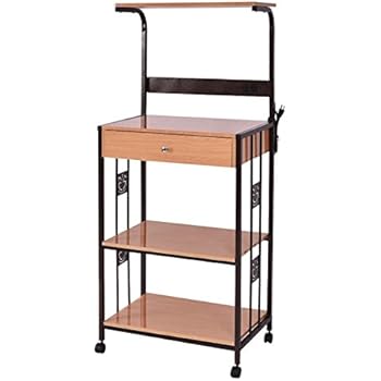 microwave pull shelf portable electric cart workstation drawer outlet oven layer cable stand wooden kitchen storage bakers utility rolling compact
