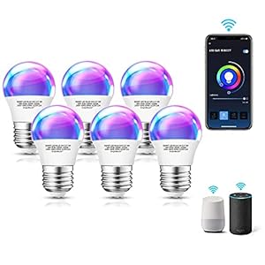 Aigostar Smart WiFi-bulb G45 E27-fitting, werkt met Alexa en Google Home, van kleur te veranderen, 5W LED lampen…