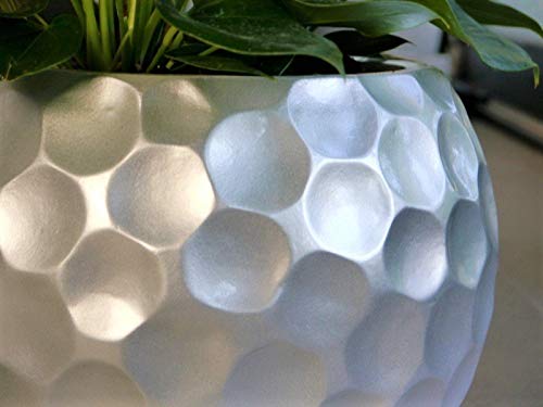 Pflanzkübel Mondo aus Fiberglas L45xB45xH37 in matt Silber – Bild 5