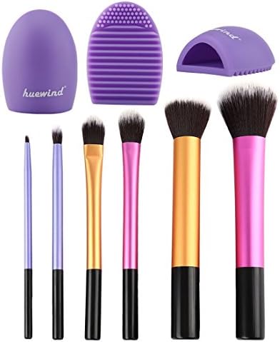 Huewind 6pcs Synthetic Kabuki Makeup Brush Set Cosmetics Foundation Blending Blush Eyeliner Face Powder Brush Makeup Brush Kit…
