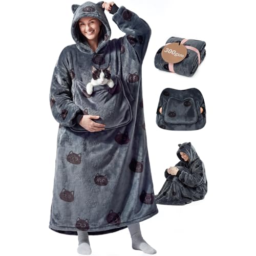Mewaii Black Cat Wearable Blanket Hoodie