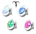 Set of 4 316L Surgical Steel Flat Dermal Anchor Top with Opal 4mm Top - Blue, White, Green, and Pink