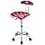 2 PCS Set Bar Stools ABS Back Swivel Counter Tractor Seat Swivel Chrome Kitchen Breakfast Red
