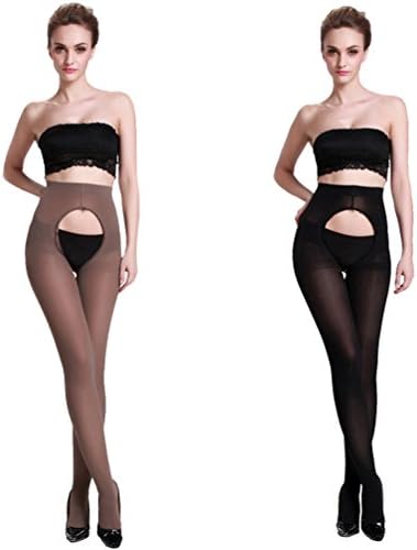 LANGSHA Women's 120 Denier Velvet Opaque Open Crotch pantyhose