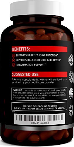Tart Cherry Extract Capsules 1500mg with Bilberry and Celery Seed Extract - Supports Uric Acid Cleanse, Joint Pain, Healthy Sleep, Muscle Recovery and Anti Inflammatory - 90 Vegetarian Capsules - Thumbnail 2