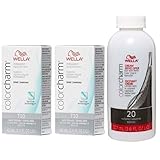 Wella Color Charm Toner T10 1.4 oz (2 Pack) + Cream Developer 20 Volume 3.6 oz