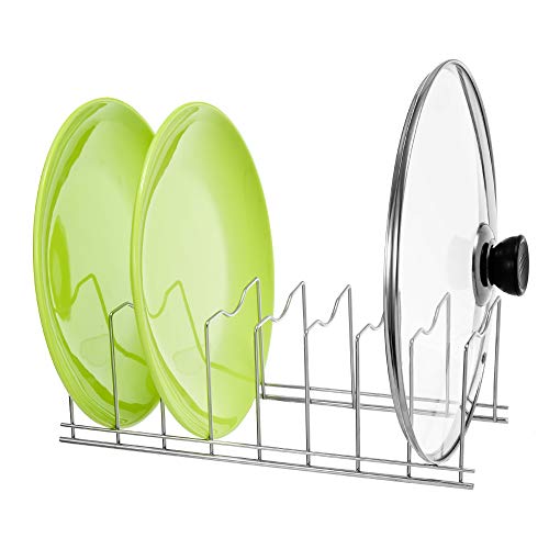Slideep Kitchen Pan and Pot Lid Organizer Rack for Pot Lids, Plates