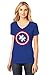 Autism Awareness Shirt - Captain Autism Women's Fitted V-Neck T-Shirt X-Large Blue