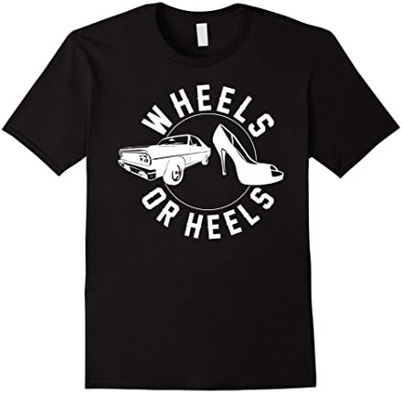 Mens Wheels Or Heels Boy Or Girl Gender Reveal Pregnancy T-Shirt 2XL Black