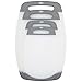 Clean Cut Cutting Board Set - 4 Piece Non-Slip Poly Plastic Kitchen Chopping Boards - Gray & White
