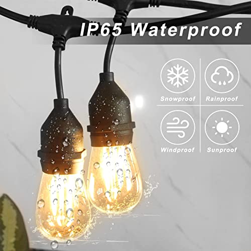 Spacelumen 98FT Outdoor String Lights Mains Powered, 32 Pcs 2W S14 LED E27 Screw Bulb, 2700K Warm White S14 Garden String Festoon Lights for Patio Party Wedding Yard Gazebo