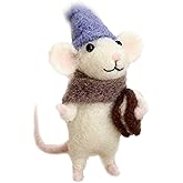 Mice Needle Felting Starter Kit Felt Mouse Craft Kit, Needle Felting Kit Beginner Unfinished Wool Felt Mouse Craft Kit for Be