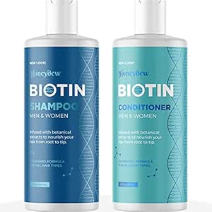 Volumizing Biotin Shampoo and Conditioner Set - Sulfate Free Shampoo and Conditioner for Dry Damaged Hair Care - Thinning Hair Shampoo and Conditioner with Nourishing Biotin Coconut Oil and Keratin