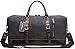 IBLUE Oversized Pu Leather Trim Travel Tote Duffel For Men,Weekend Shoulder Bag Weekender Overnight Carryon Handbag Durable Water-proof Bag,#B003 (Pu Leather Black Color)