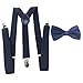 HABIBEE Solid Color Mens Suspender Y Shape with Strong Clips Adjustable Braces (Navy)