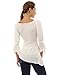 PattyBoutik Cute Off Shoulder Bell Sleeve Blouse Top,Ivory,Small