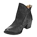 QUPID FC38 Women's Distressed Mid High Block Heel Ankle Booties Half Size Small