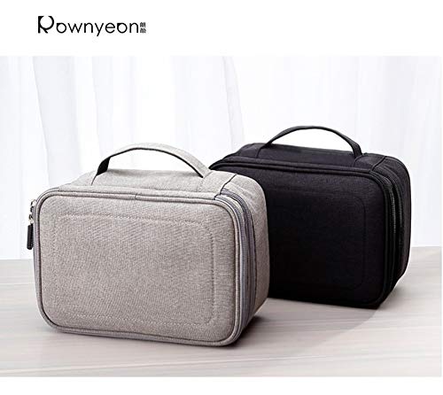 Rownyeon 3 Layers Waterproof Makeup Bag Cosmetic Bags Travel Organizer Mini Train Case with Adjustable Dividers for Cosmetics Makeup Brushes Toiletry Jewelry Digital Accessories 3 Rownyeon 3 Layers Waterproof Makeup Bag Cosmetic Bags Travel Organizer Mini Train Case with Adjustable Dividers for Cosmetics Makeup Brushes Toiletry Jewelry Digital Accessories
