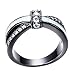 Adeser Jewelry Womens Lab White Opal Black Gold Plated Ring 10 KT Promise Wedding Womens Rings Size 6-10