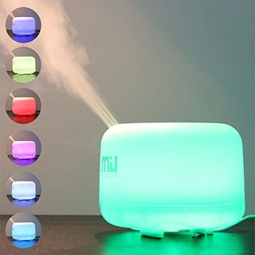 MIU COLOR 500ml Aromatherapy Essential Oils Diffuser, 7 Color Changing