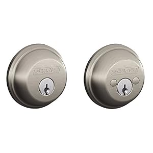 Image of SCHLAGE Lock CO SCHLAGE Lock CO B62NV619 Satin Nickel Double Cylinder Deadbolt