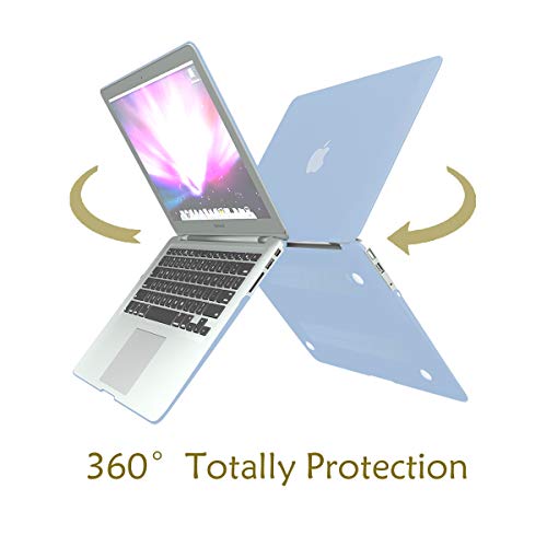Laptop Case,MacBook Case Hard Shell Cover, Keyboard Cover, Screen Protector Smooth Matted for MacBook Air 13.3 Inch A1369/A1466 Models (New Clear Blue) - Thumbnail 3