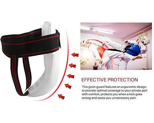 BlueStraw Groin Guard Men Women Taekwondo Boxing Groin Protectors Comfortable Shock-Absorbing Groin Guard Protection for Boxing Karate Sanda Kung Fu TaiCh (Medium (Youth), Men)