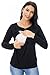 Smallshow Women's 3 Pcs Maternity Nursing Tops Breastfeeding Clothes Navy-Black-Grey Medium