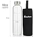 Newest 18 Oz Glass Bottle Top Level Quality Environmental Borosilicate Glass Water Bottle with Colorful Nylon Sleeve,BPA Free,Crystal Clear,Trendy Design (Black)