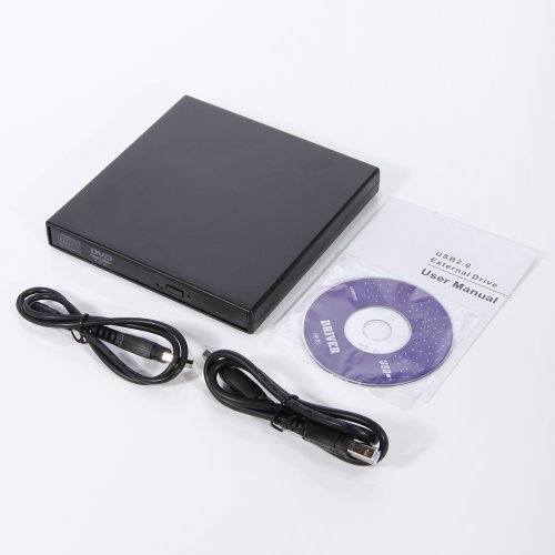 UbiGear Slim External USB 2.0 DVD-ROM CD-ROM CD DVD ROM Drive For Windows Xp WIN 7 Vista Lenovo Asus Sony Gateway Macbook Loptop Pc Portable