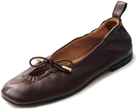 Amazon.com | VorisVina Lace Up Square Toe Ballet Flats for Women